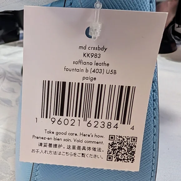 Kate Spade Paige Convertible Crossbody Purse Saffiano Leather Fountain Blue -NEW - Picture 4 of 10